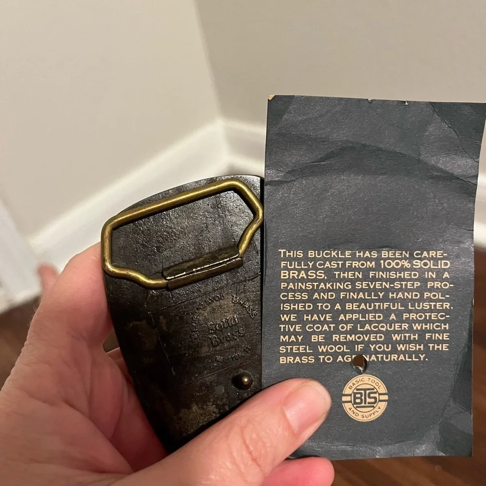 UNION CARBIDE SOLID BRASS BELT BUCKLE